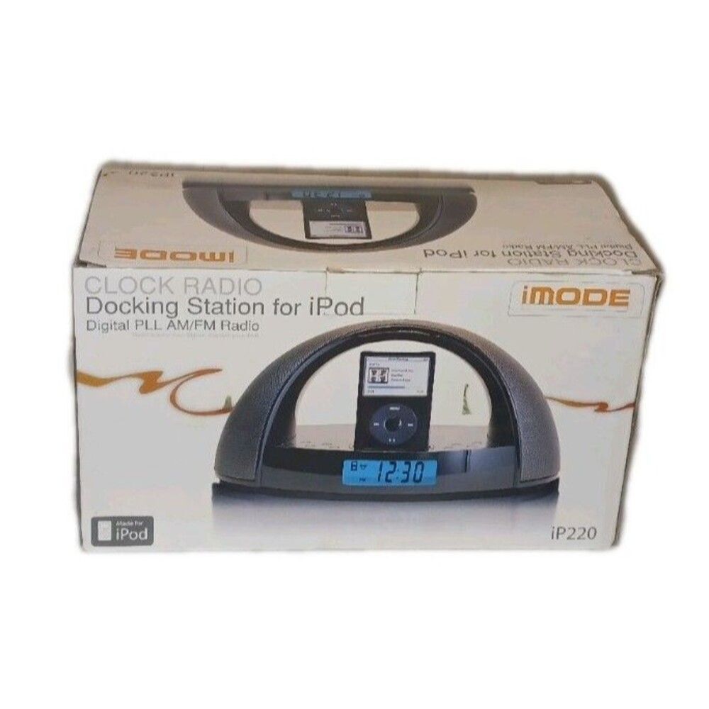 Imode IP220 Clock Radio with An IPod Docking Station New Open Box Tested